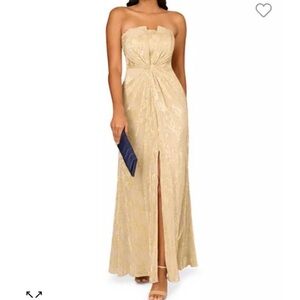Aidan Mattox Strapless Gold Gown - great bridesmaid dress!